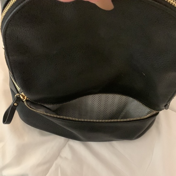 JustFab Faux Leather Mini Backpack, Black - Picture 5 of 5